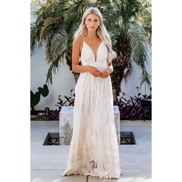 White It Was All A Dream Lace Maxi Dress