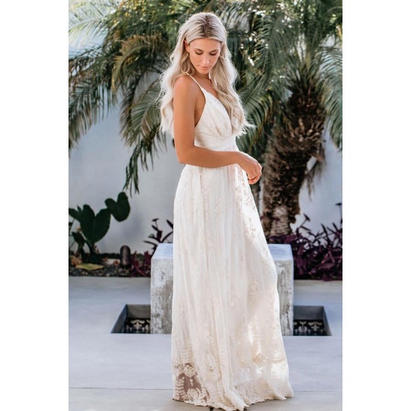White It Was All A Dream Lace Maxi Dress
