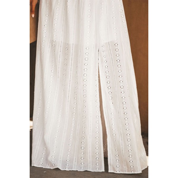 White Essence of Beauty Cotton Pocket Maxi Dress