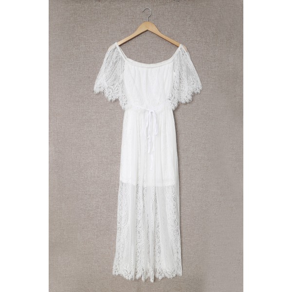 The Best Chapter Off The Shoulder Lace Maxi Dress