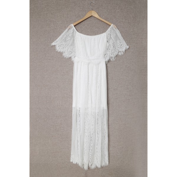 The Best Chapter Off The Shoulder Lace Maxi Dress