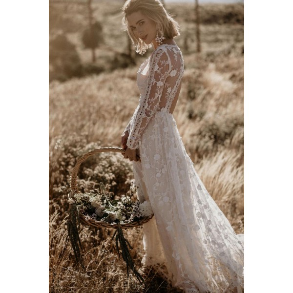 Zinnia Lace Wedding Party Maxi Dress