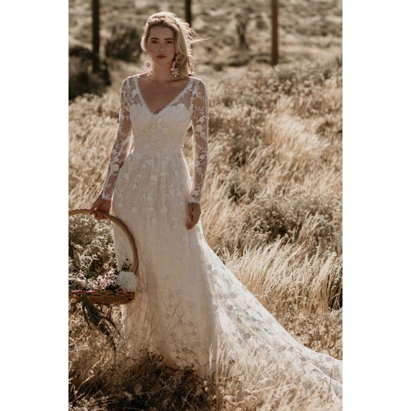 Zinnia Lace Wedding Party Maxi Dress