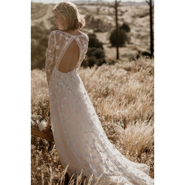 Zinnia Lace Wedding Party Maxi Dress