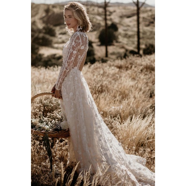 Zinnia Lace Wedding Party Maxi Dress