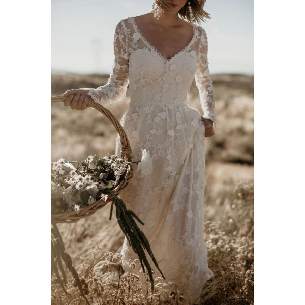 Zinnia Lace Wedding Party Maxi Dress