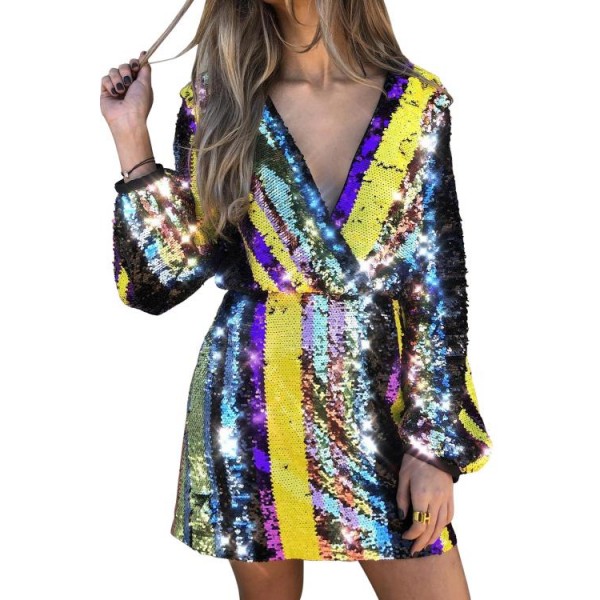 Multicolor Sequin Mini Dress