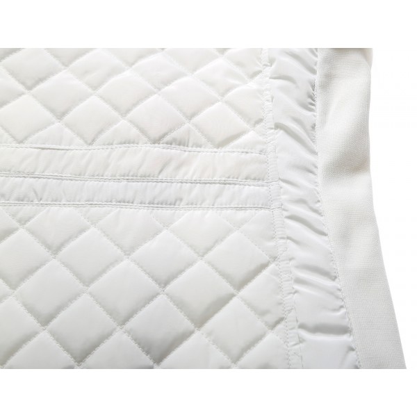 White Diamond Quilted High Neck Cotton Jacket