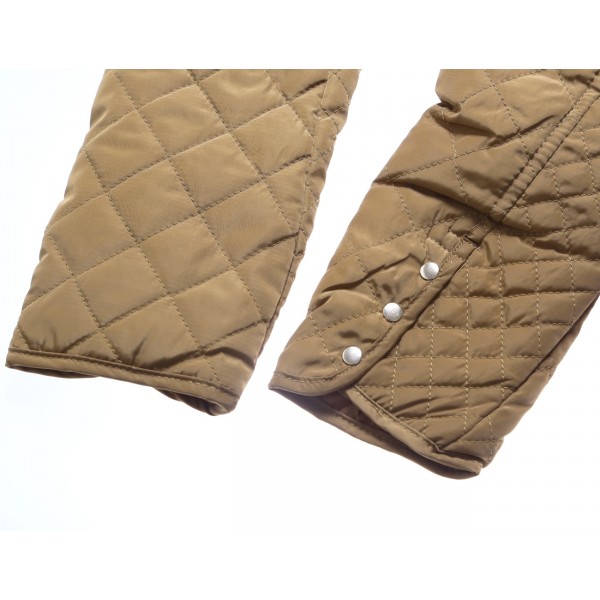Khaki Diamond Quilted High Neck Cotton Jacket
