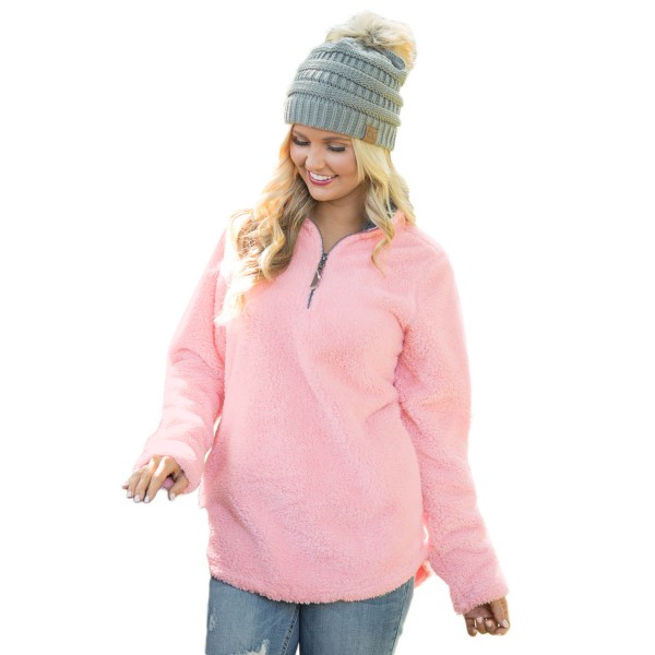Pink Zipped Pullover Fleece Outfit