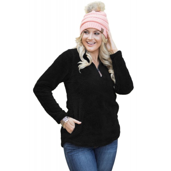 Black Zipped Pullover Fleece Outfit
