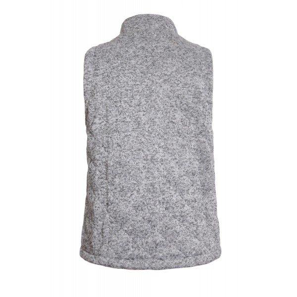 Gray Zipped Quilted Vest with Pockets