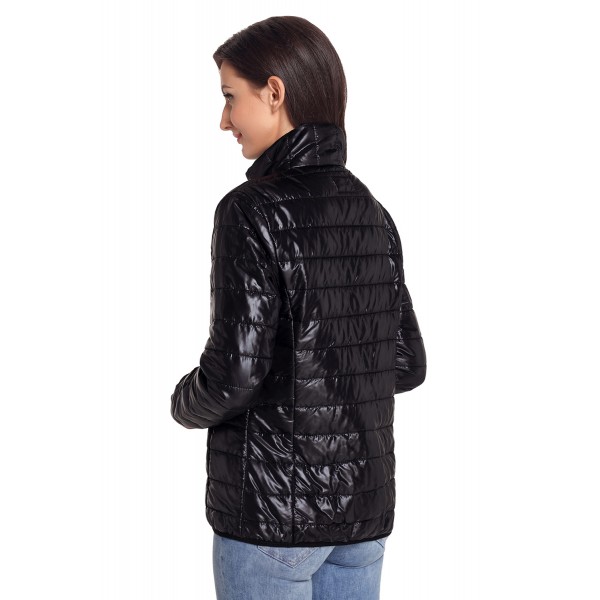 Black High Neck Quilted Cotton Jacket