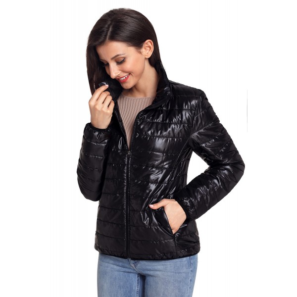 Black High Neck Quilted Cotton Jacket