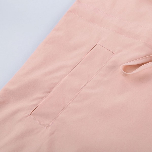Pink Drawstring Waist Lightweight Outcoat