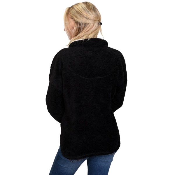 Black Lamb Fleece Zip Down Jacket
