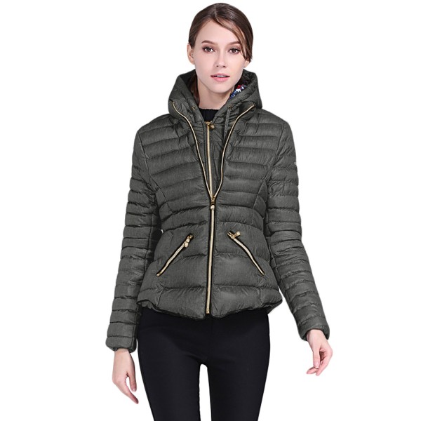 Dark Gray Hooded Cotton Jacket with Zipped Pockets