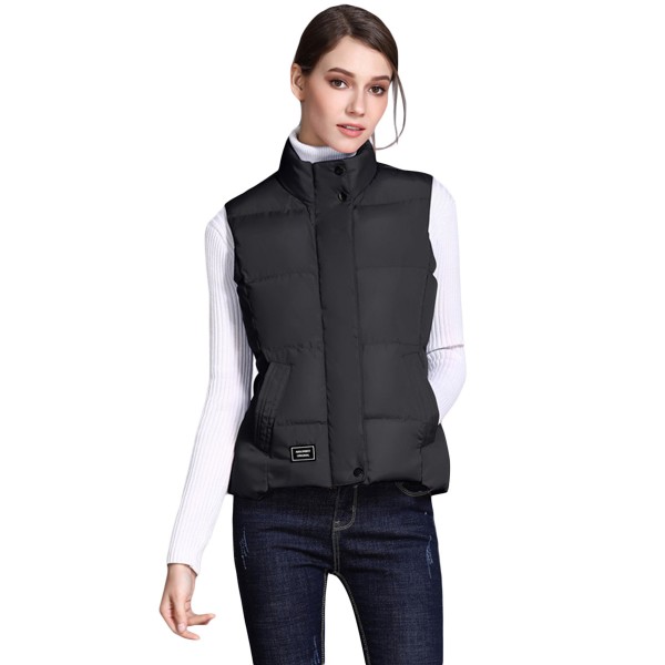Black Sleeveless Female Cotton Jacket