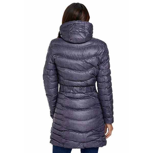 Dark Gray Hooded Longline Winter Coat with Belt