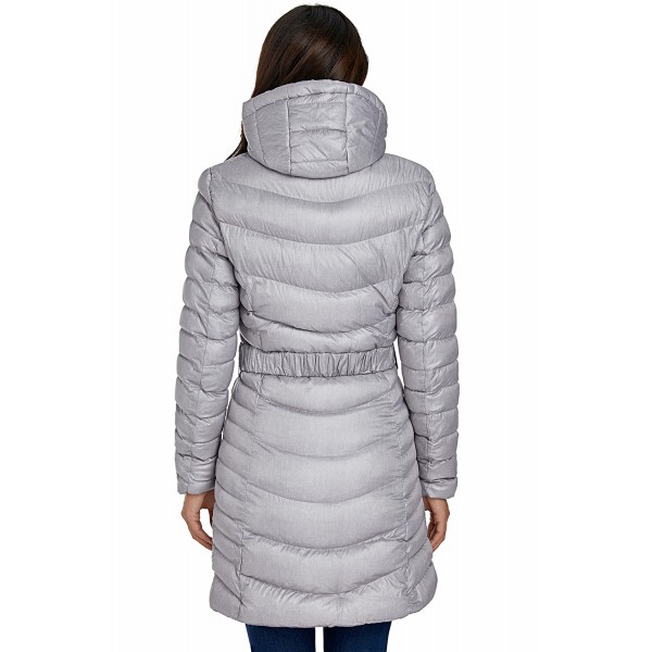 Gray Hooded Longline Winter Coat with Belt