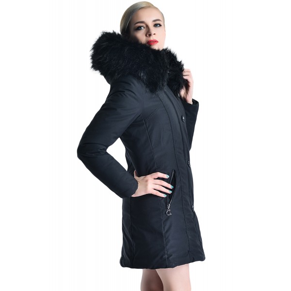 Fur Hooded Winter Rookie Black Parka Jacket