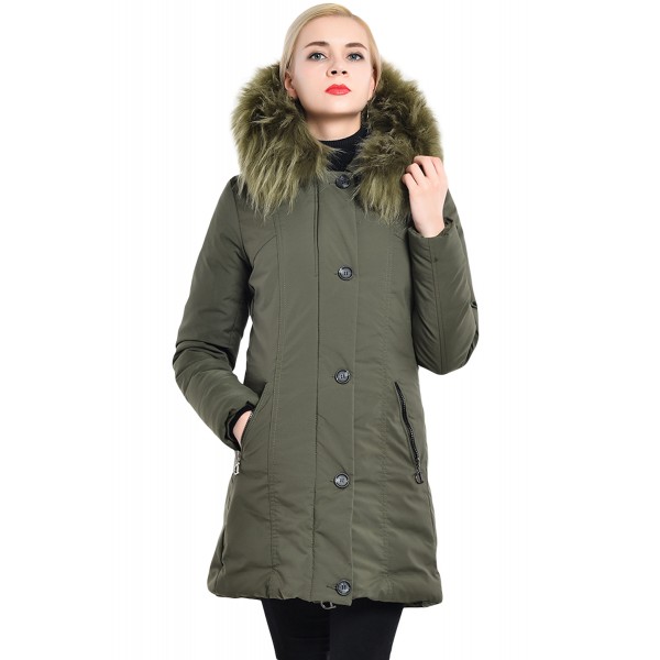 Fur Hooded Winter Rookie Army Green Parka Jacket