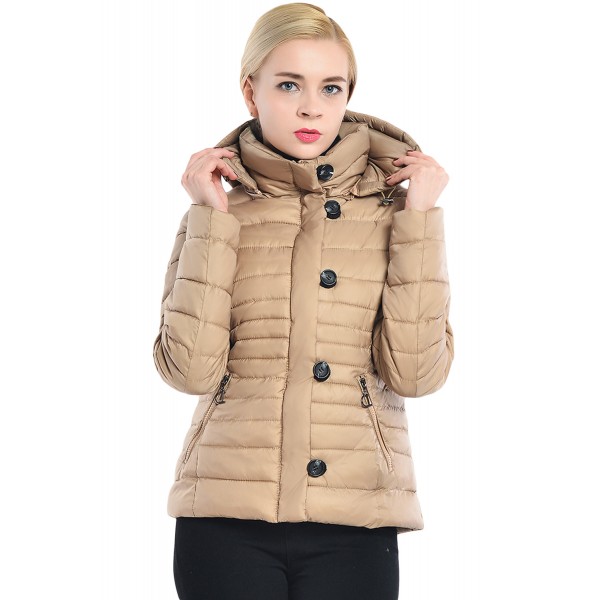 Khaki Core Down Hooded Jacket