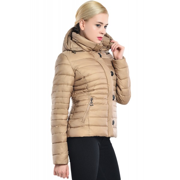 Khaki Core Down Hooded Jacket