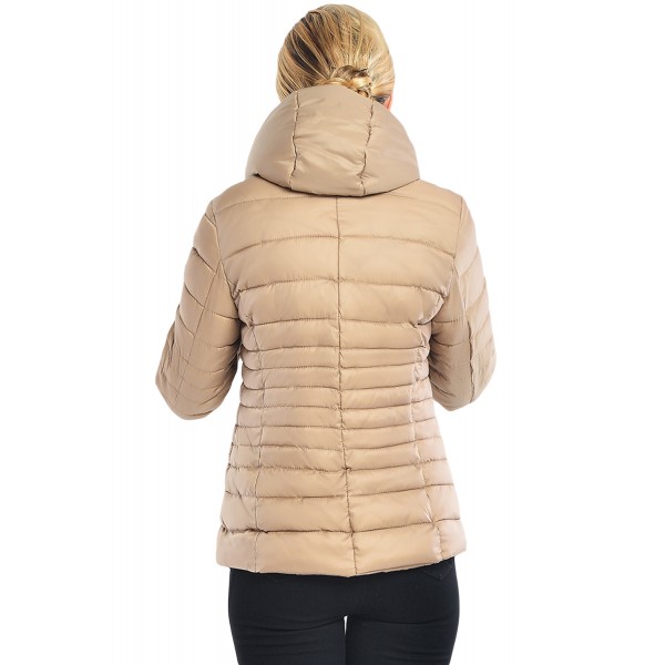 Khaki Core Down Hooded Jacket