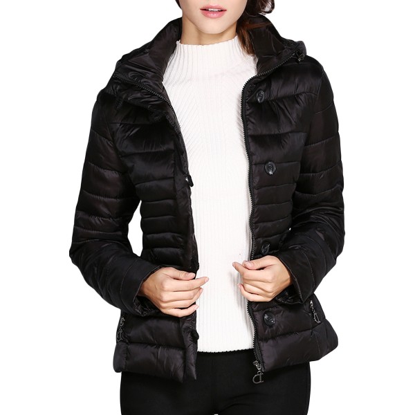 Black Core Down Hooded Jacket
