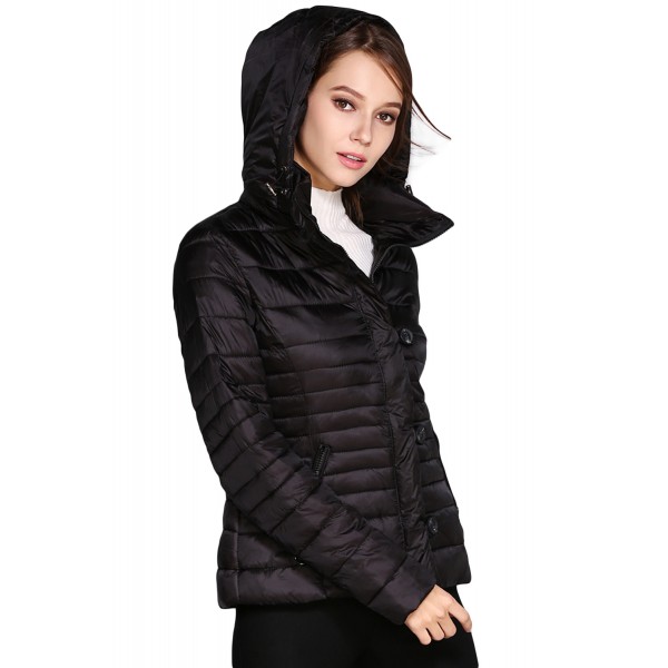 Black Core Down Hooded Jacket