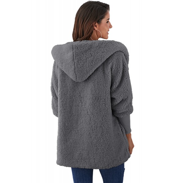 Gray Woolen Fur Horn Button Oversize Jacket