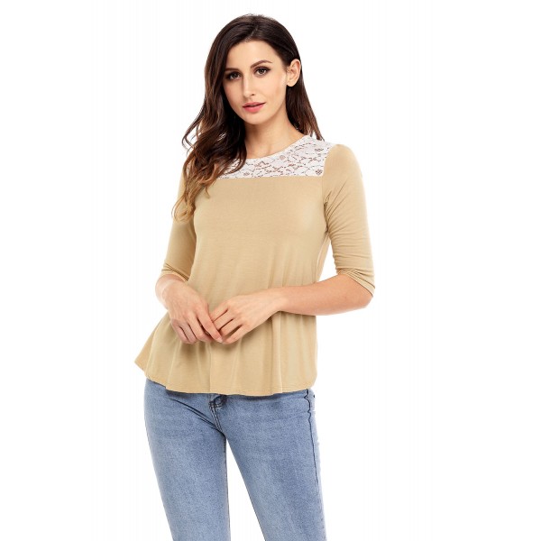 Apricot Lace Shoulder Low Cut Back Top