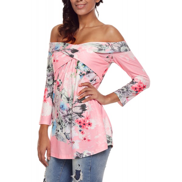 Pink Floral Off Shoulder Crisscross Top
