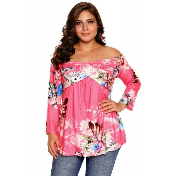 Rosy Floral Off Shoulder Crisscross Top