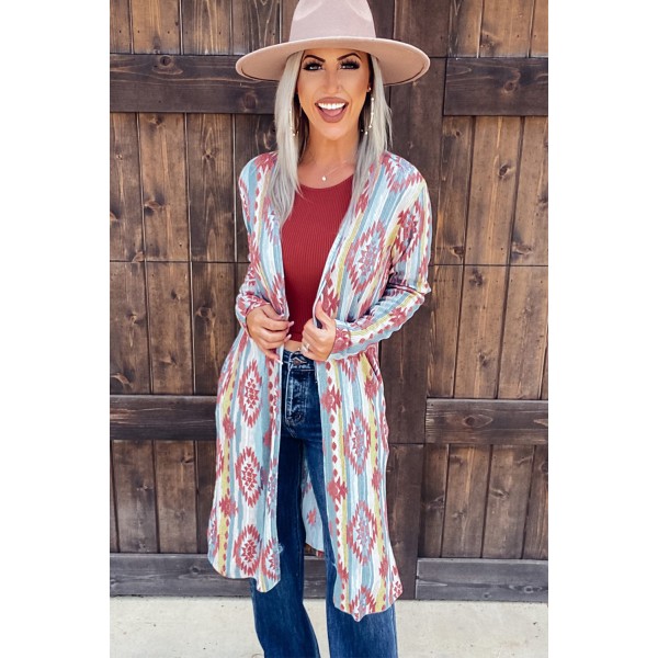 Open Front Aztec Cardigan
