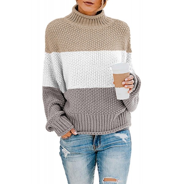 White Oversized Chunky Batwing Long Sleeve Turtleneck Sweater