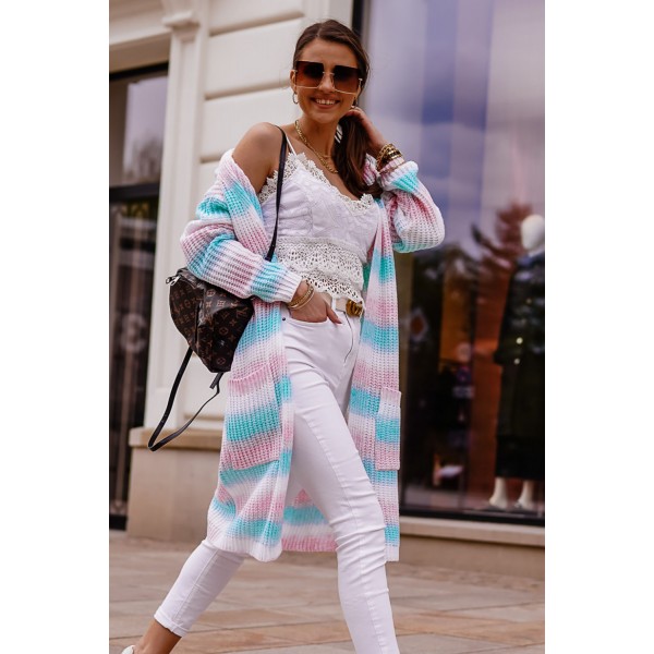 Pink Ombre Duster Cardigan with Pockets