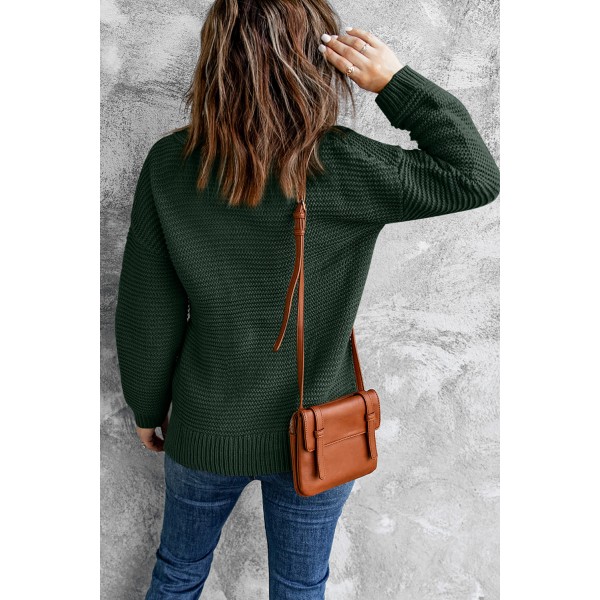 Dark Green Cozy Long Sleeves Turtleneck Sweater