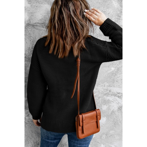 Black Cozy Long Sleeves Turtleneck Sweater