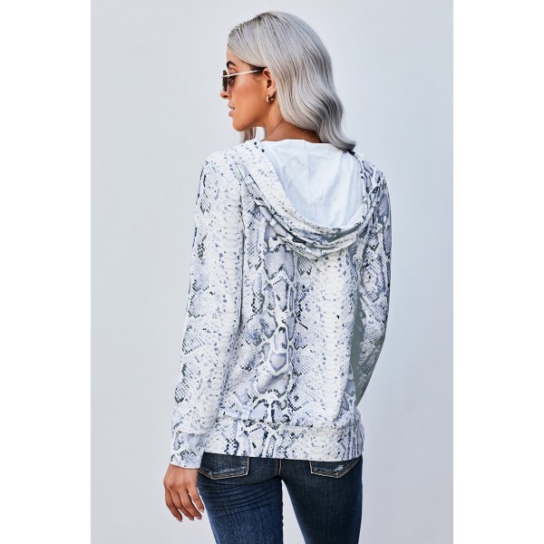 Snake Print Kangaroo Pocket Hoodie