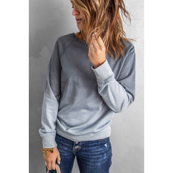 Gray Ombre Crewneck Long Sleeve Sweatshirt