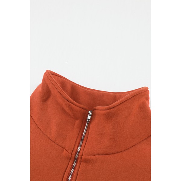 Zipped Collar Sweatshirt