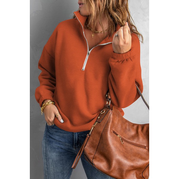 Zipped Collar Sweatshirt