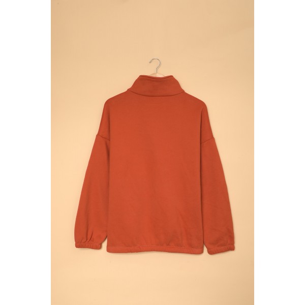 Zipped Collar Sweatshirt