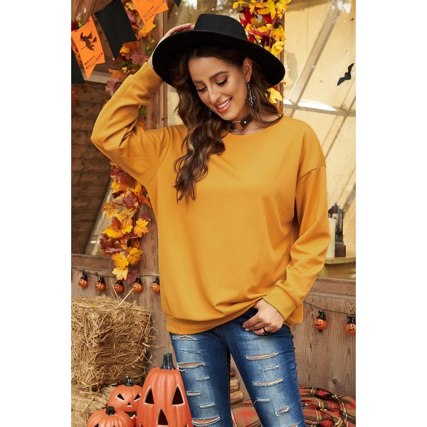 Crew Neck Ribbed Oversized Sweatshirt