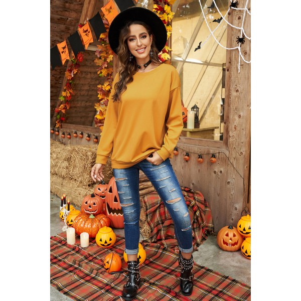 Crew Neck Ribbed Oversized Sweatshirt