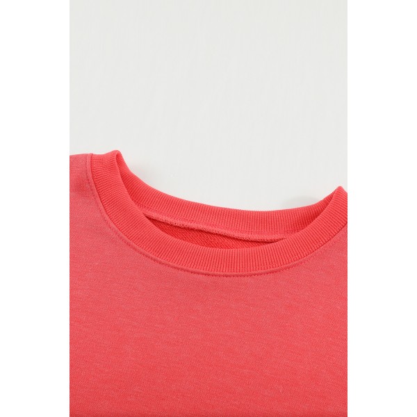 Plain Crew Neck Pullover Sweatshirt