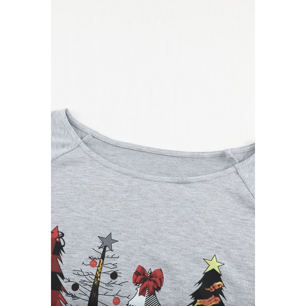 Plaid Christmas Tree Grey Sweatshirt