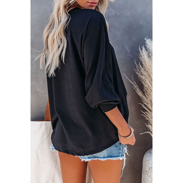 Halloween Letter Pumpkin Print Loose Long Sleeve Sweatshirt